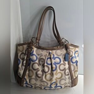 Coach Alexandra Chain Link Multicolor Shoulder Satchel Tote Bag Great Condition